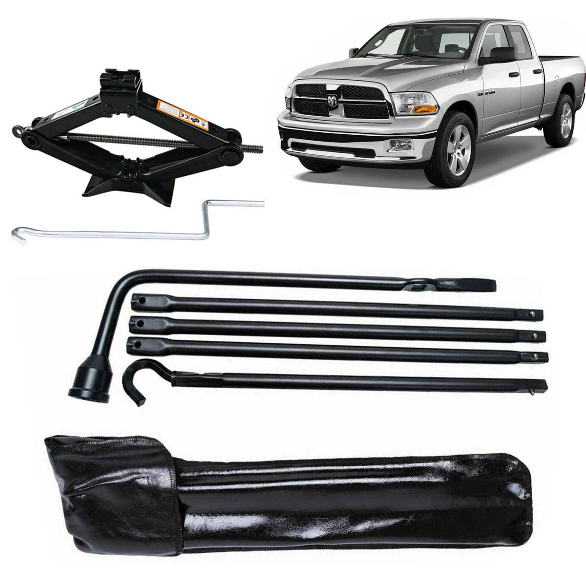 Spare Tire Lug Wrench Tool and 2 Ton Scissor Jack Q442