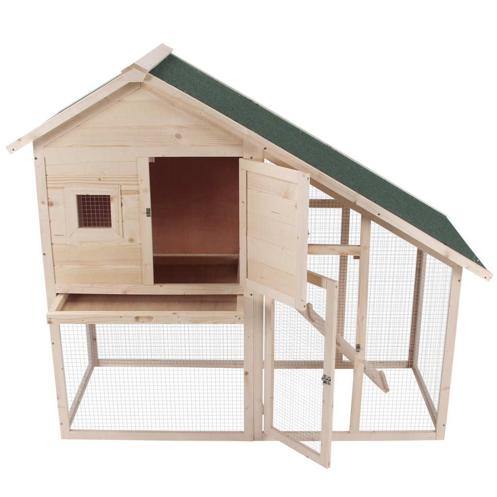 55 Inch 2-Tier Wooden Rabbit Hutch M272