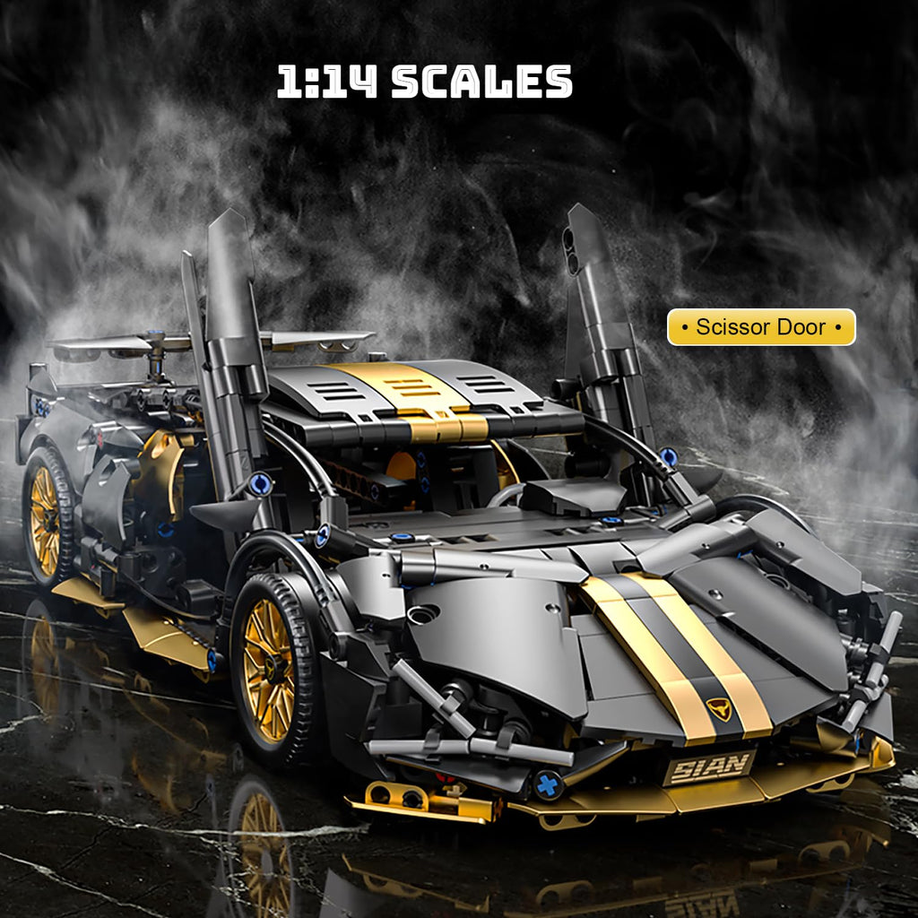 Black 1:14 Race Car Building Block Set A1870