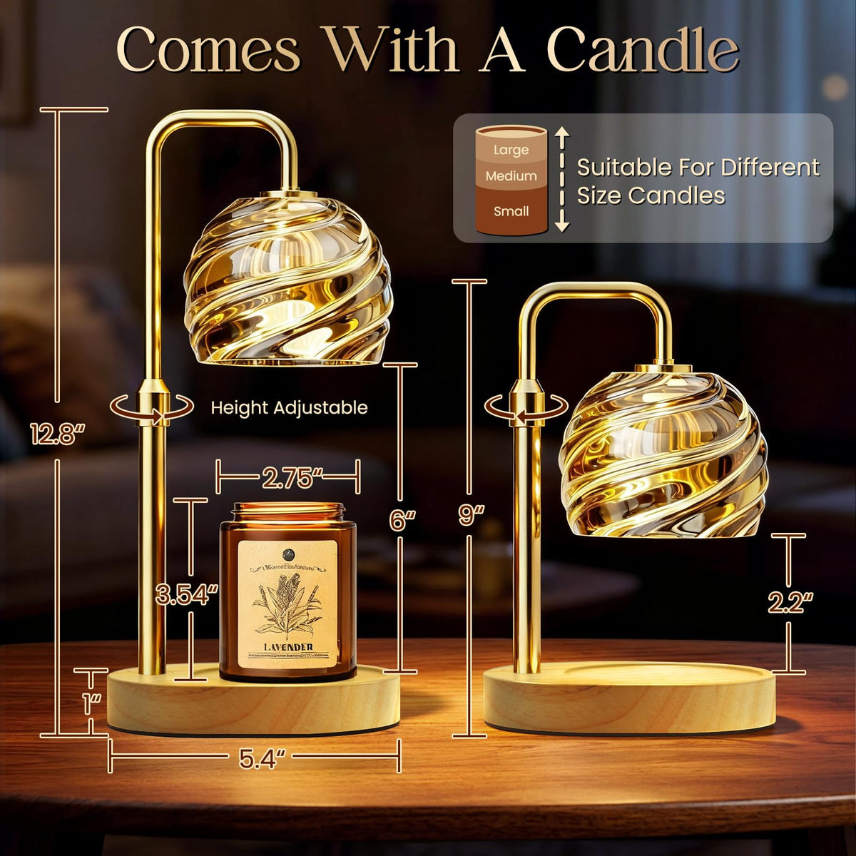 Candle Warmer Lamp with Lavender Candle Set M715