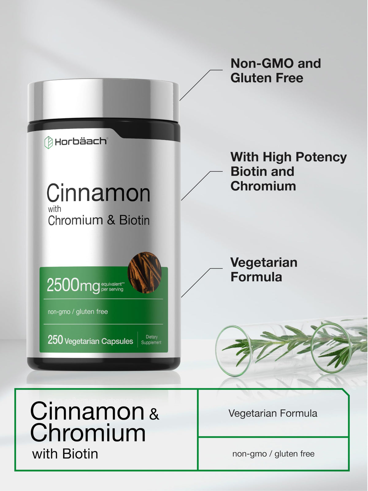Cinnamon with Chromium & Biotin 250 Capsules W625272