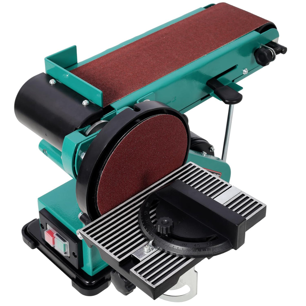 4" x 36" Belt Sander 6" Disc Polisher Grinder Steel Green High-Torque Power Tool V2811
