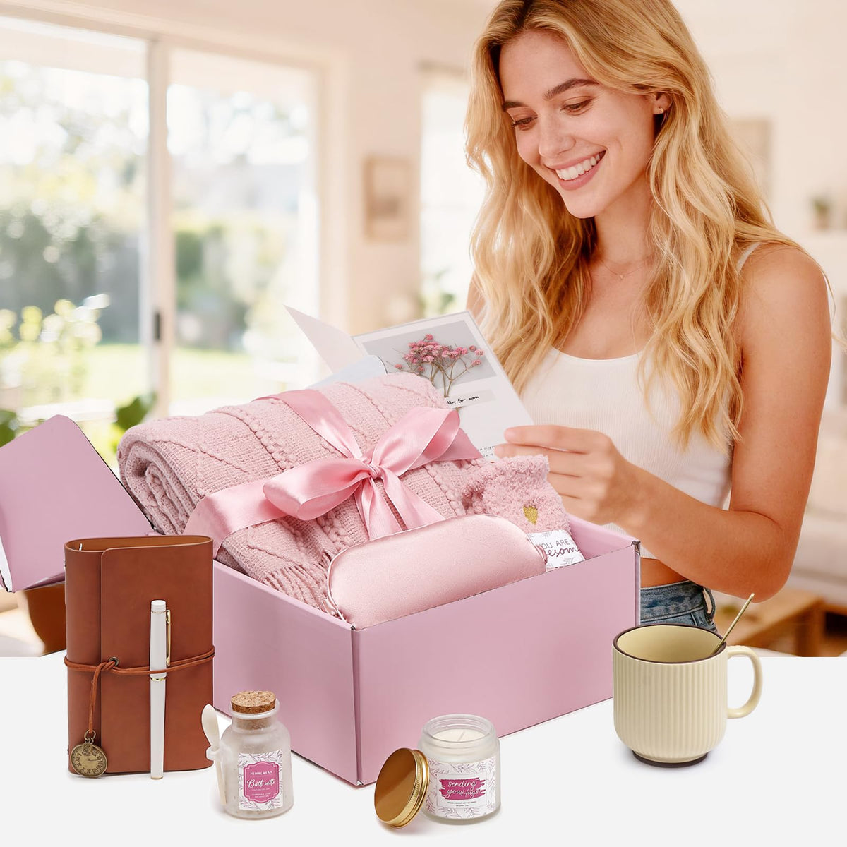 Pink Self Care Gift Basket T10162