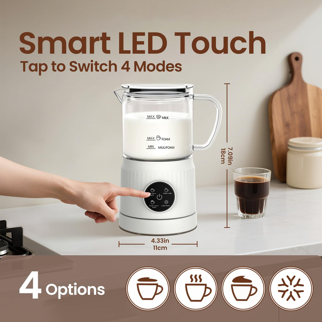 4-in-1 Electric Milk Frother and Steamer 13.52oz E638278