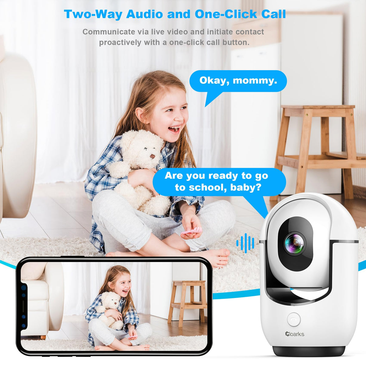 2K Pan/Tilt WiFi Indoor Security Camera with 2-Way Audio N148