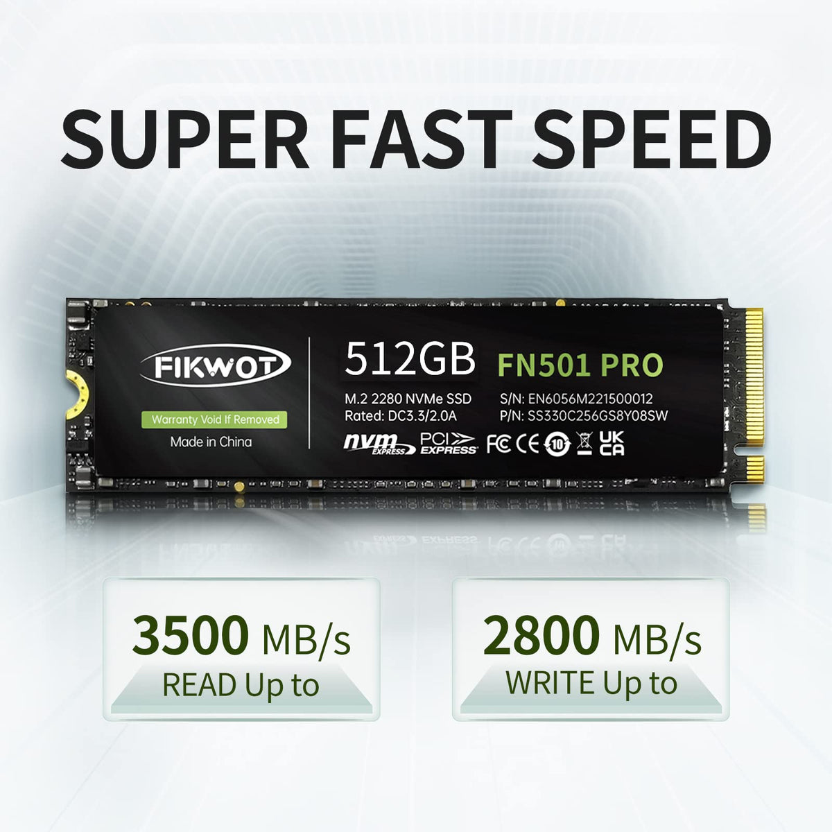 512GB NVMe M.2 2280 PCIe Gen3 x4 Internal Solid State Drive C60125