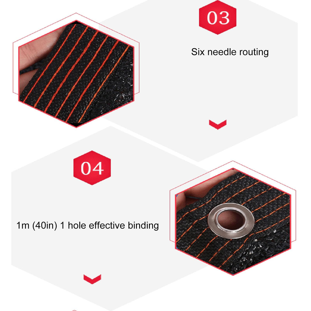 90% UV Resistant Black Shade Cloth with Grommets 5x9m X61330
