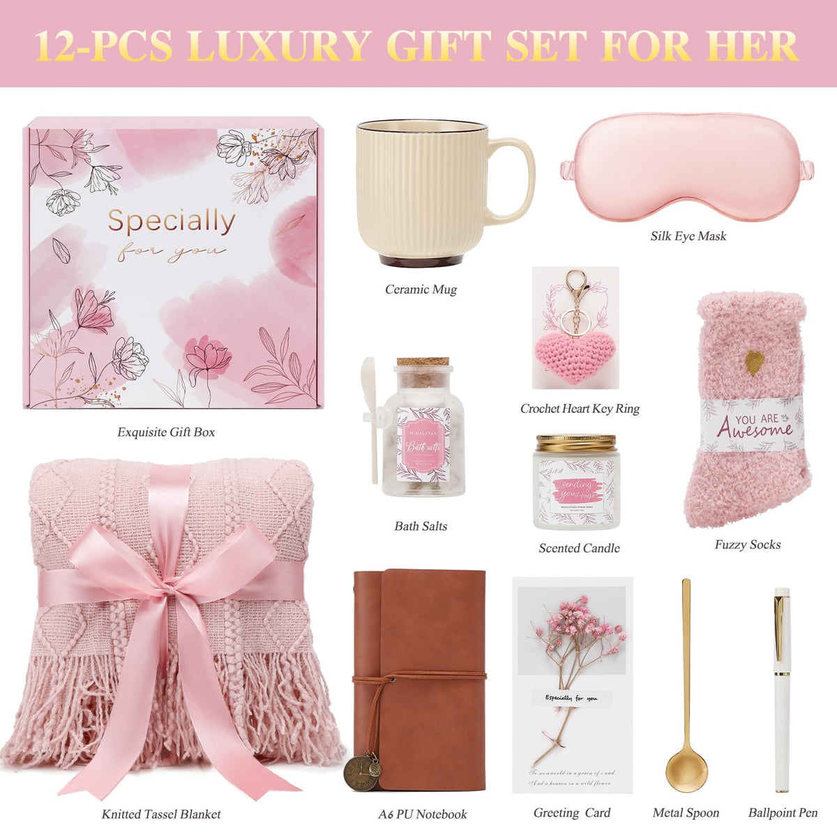 Pink Self Care Gift Basket T10162
