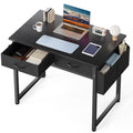 32" Black Computer Desk with Drawers Y70412