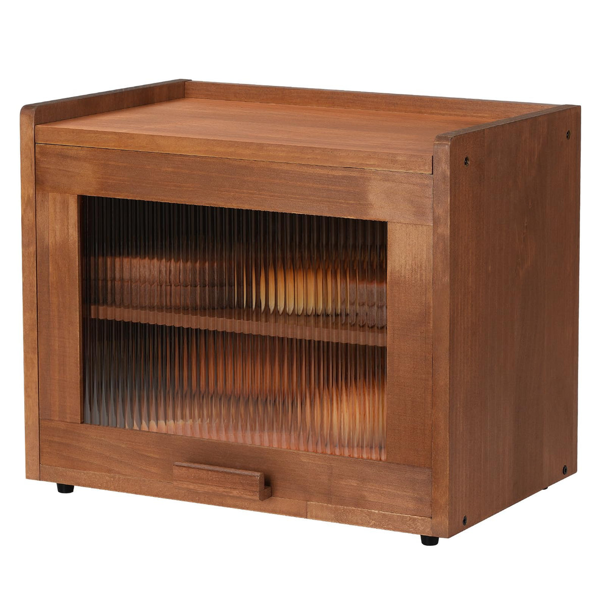 Brown 2 Tier Wooden Bread Box F4372