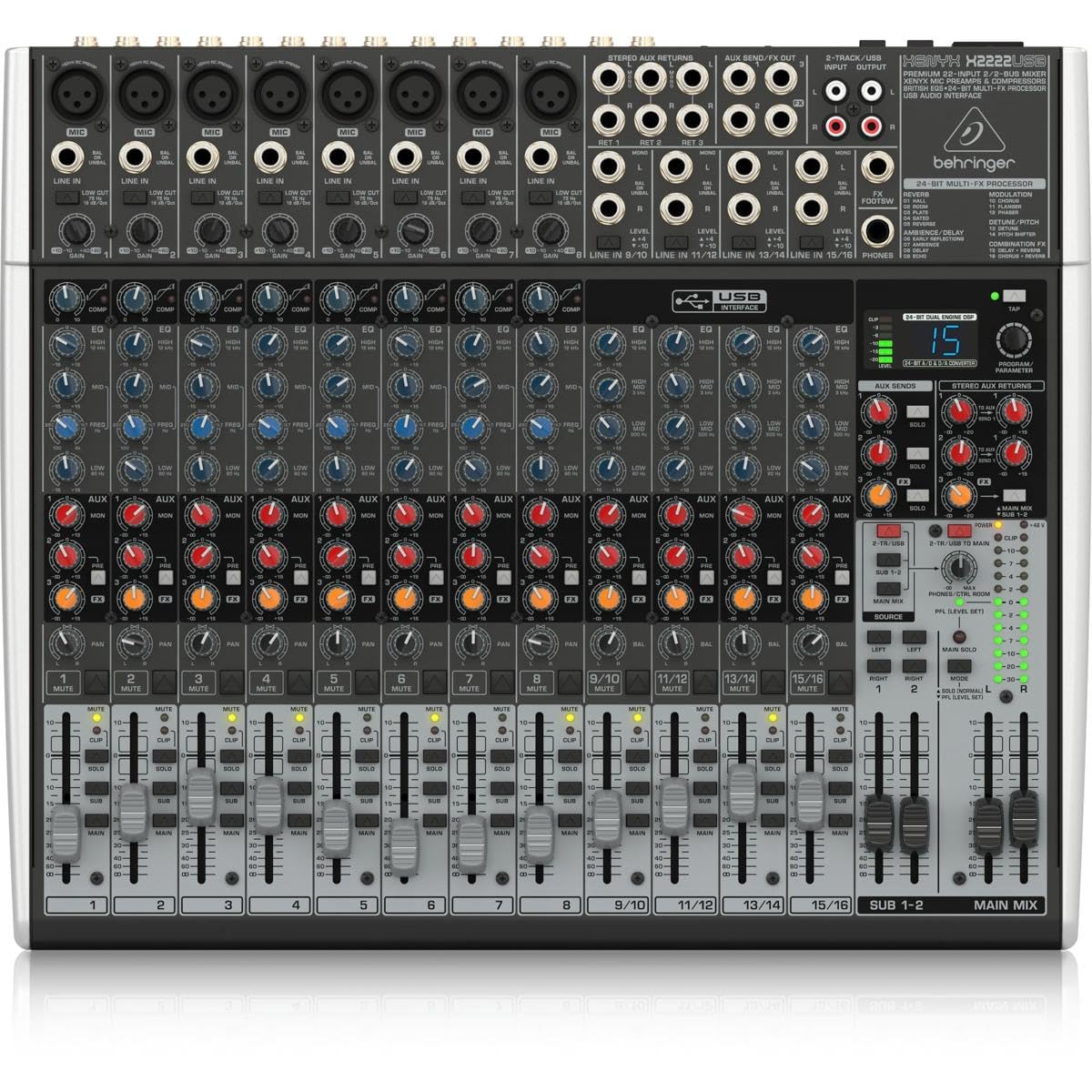 22-Input 2/2-Bus Mixer with Mic Preamps N85234