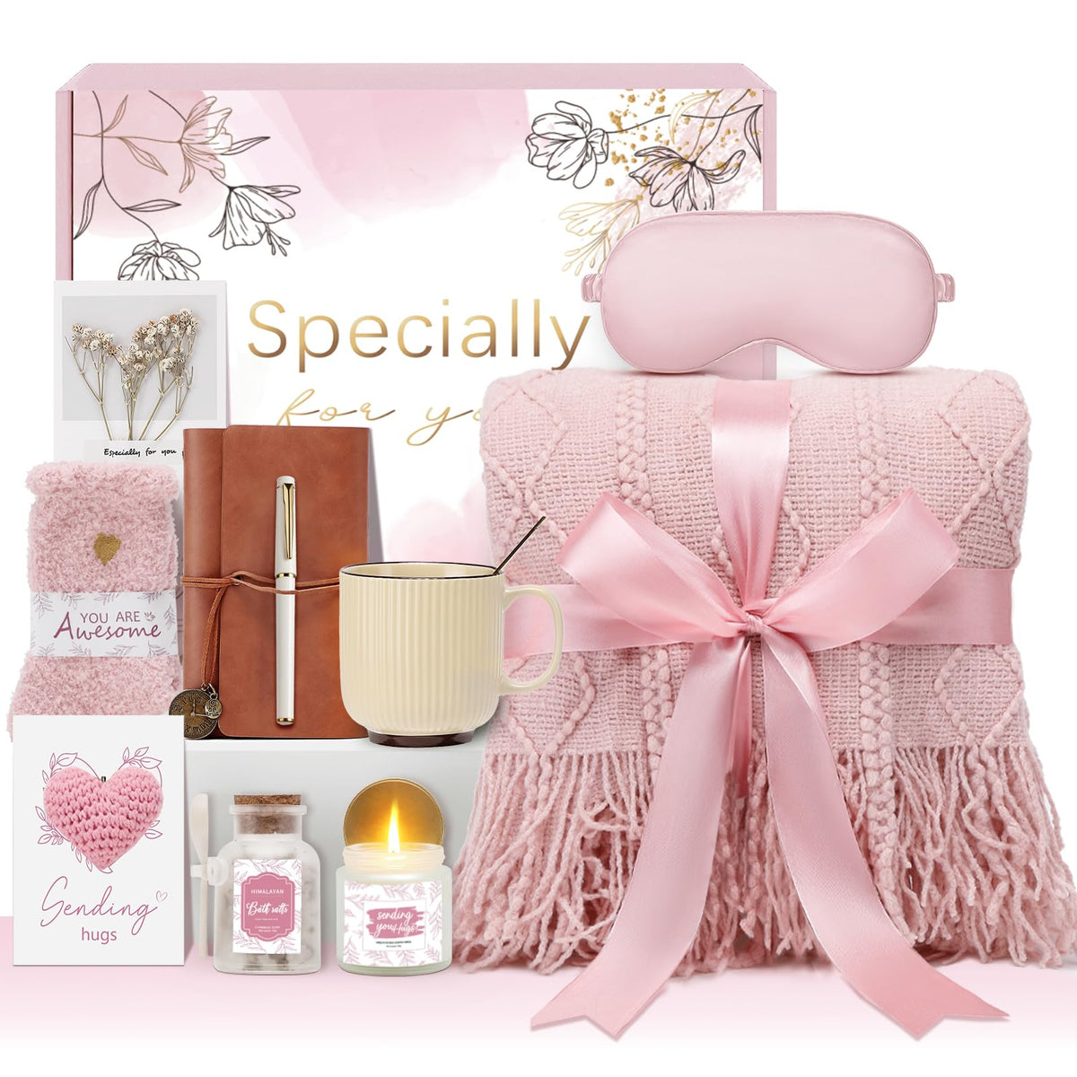 Pink Self Care Gift Basket T10162