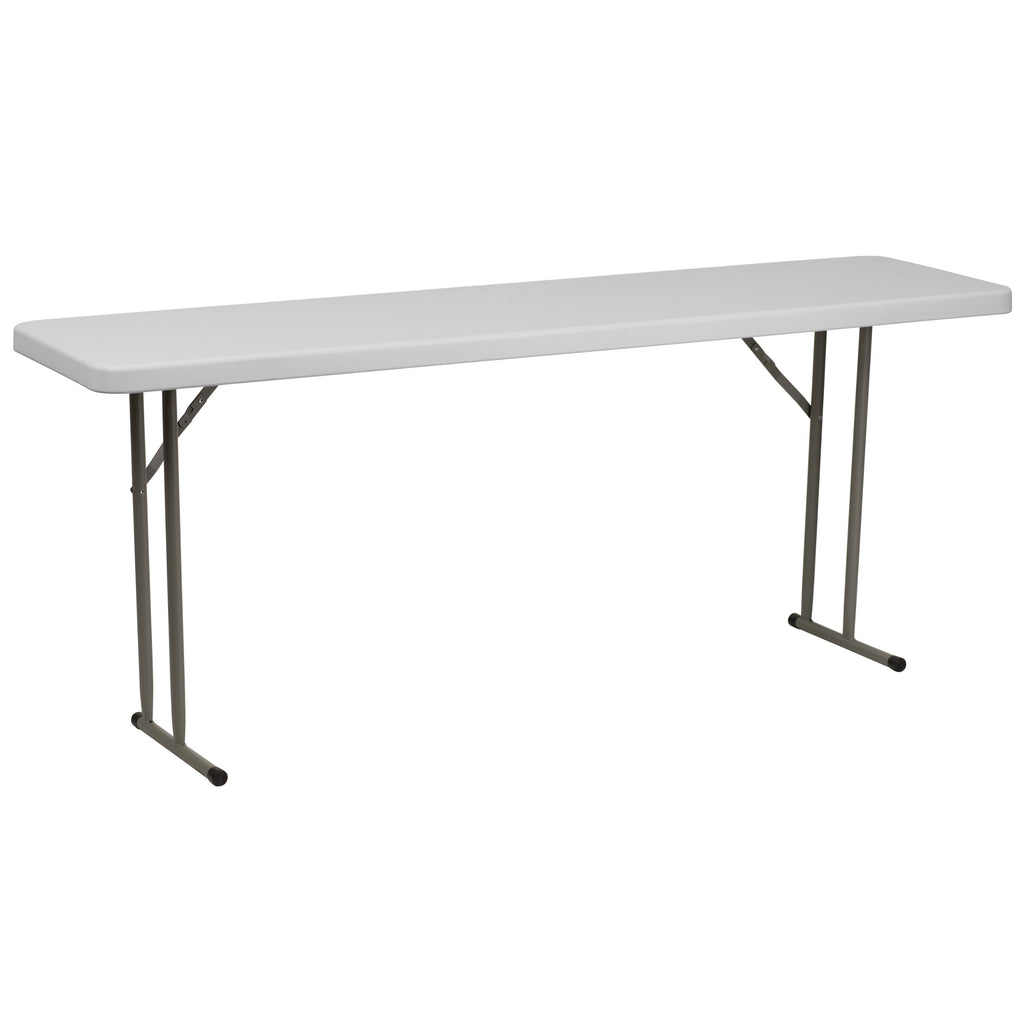 10 Pack 6-Foot Granite White Plastic Folding Table U4715