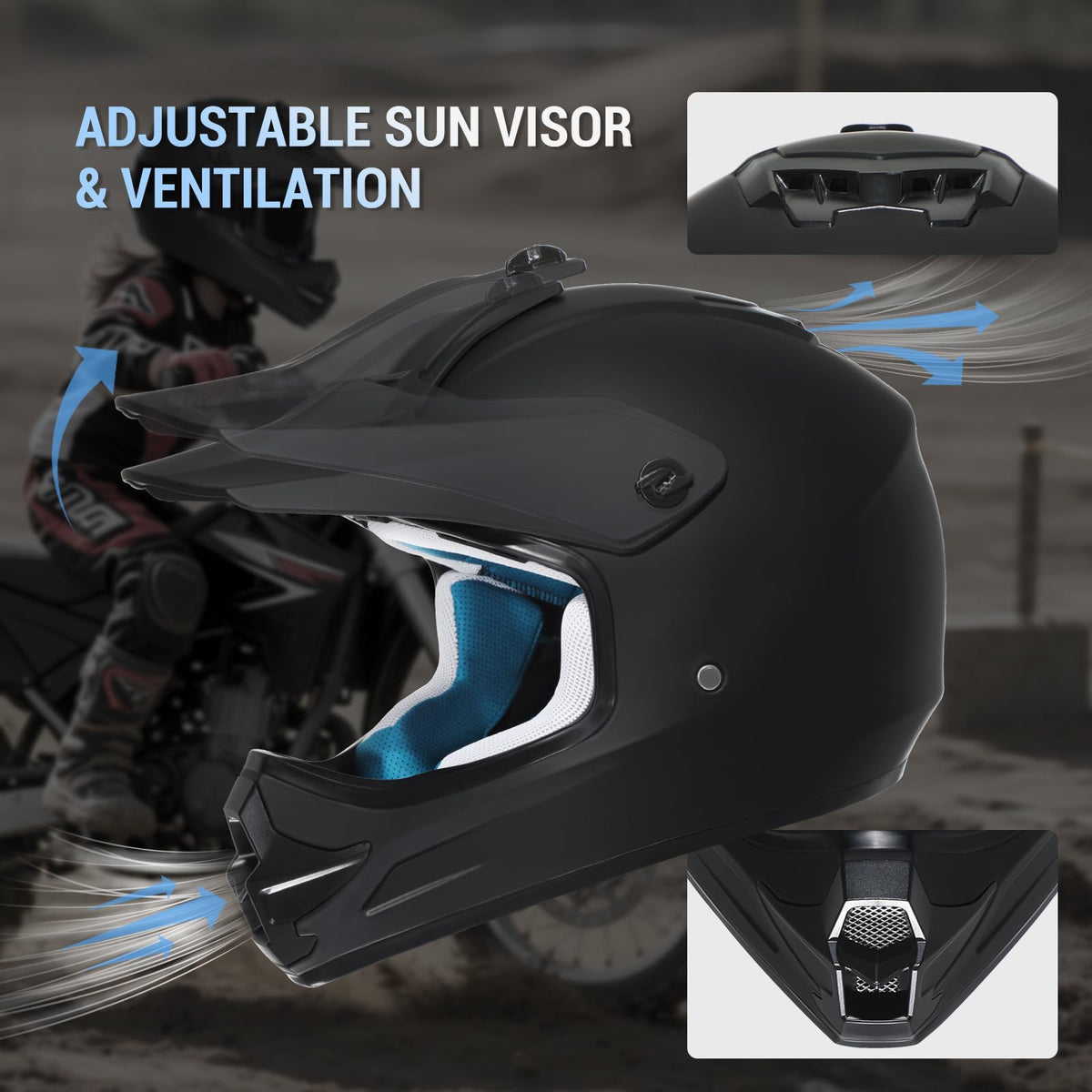 DOT Approved Full Face Motocross Helmet U283001