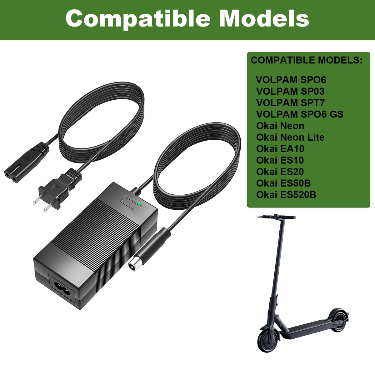 42V 2A Battery Charger Power Adapter Cord W755289