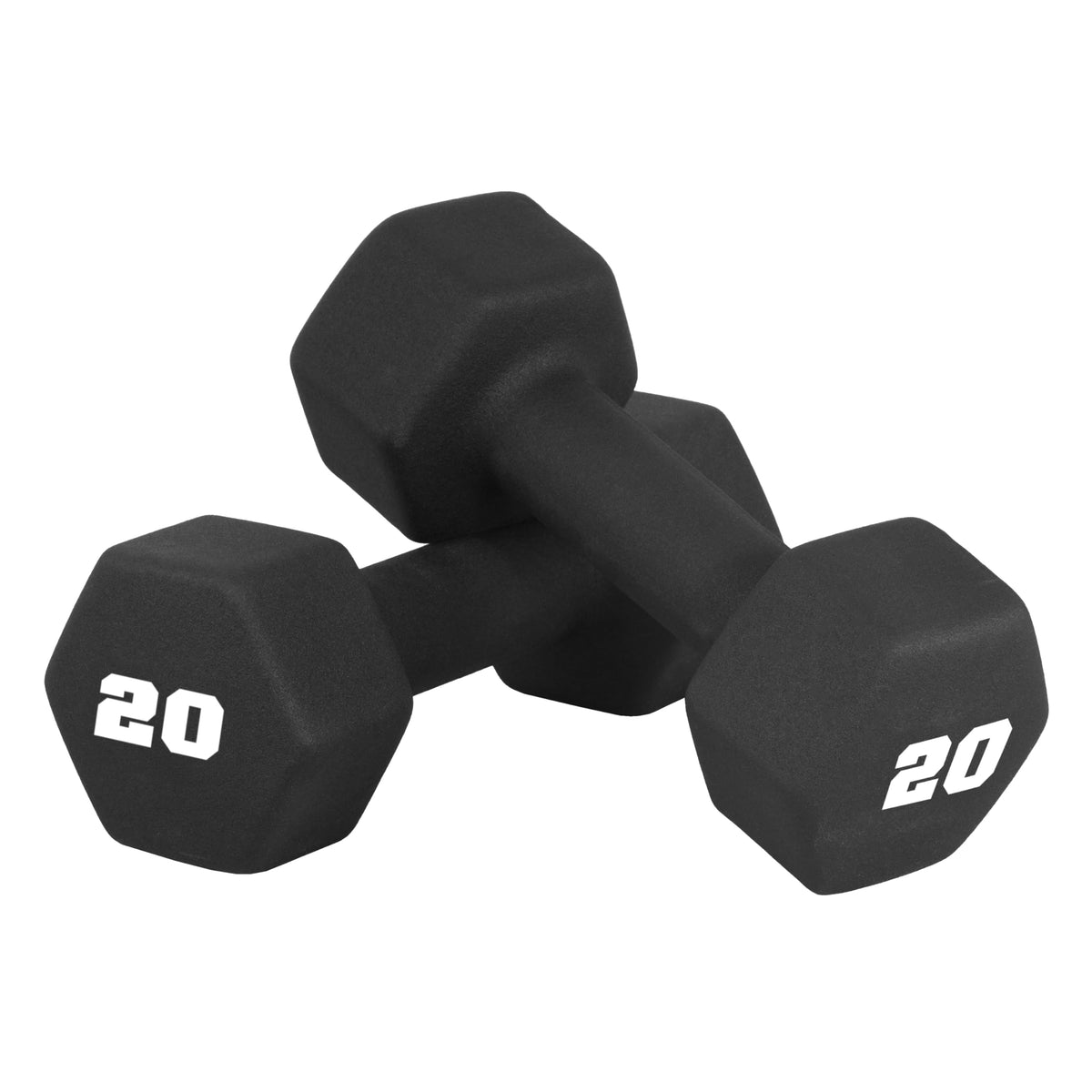 Black 20 lb Neoprene Dumbbell Pair U9829
