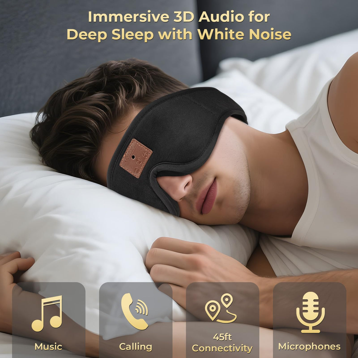 3D Bluetooth Sleep Mask with Headphones 2-Pack N133