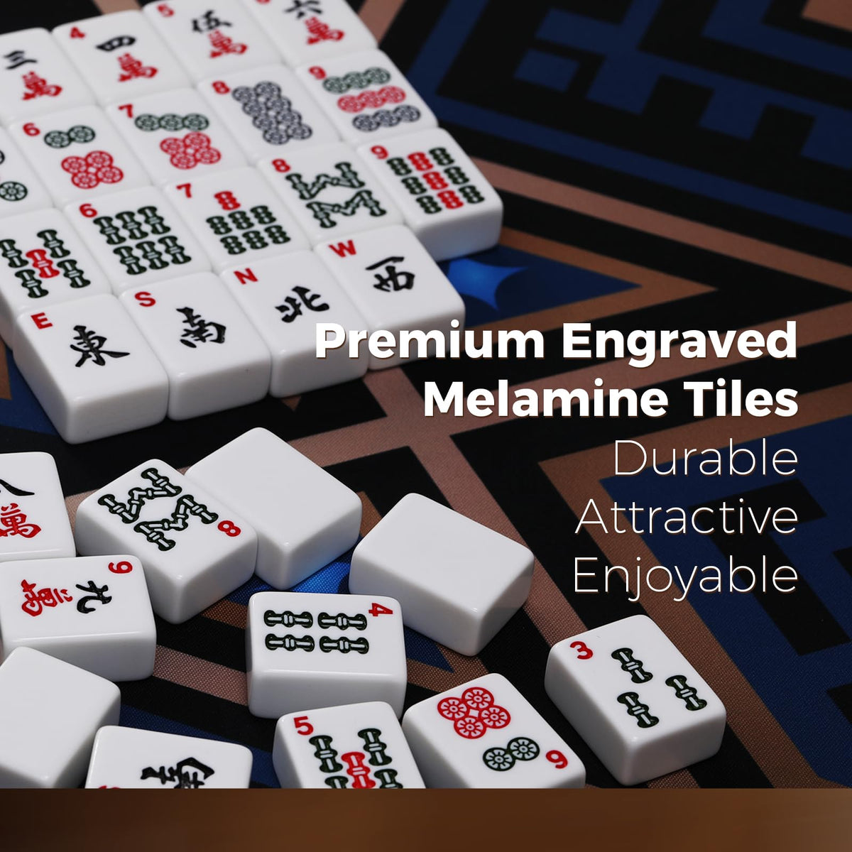 American Mahjong Set with 166 White Tiles and Racks Y744
