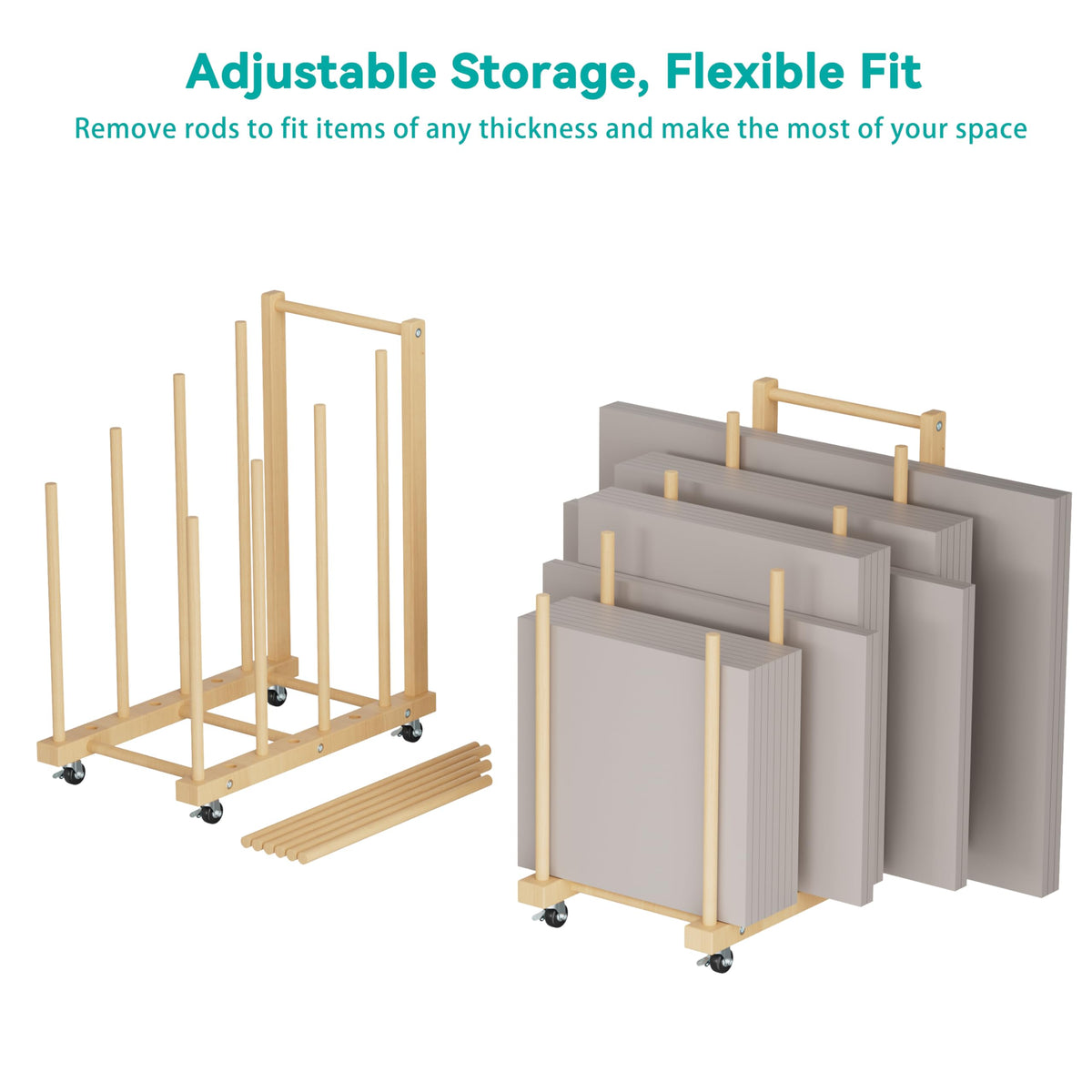 Canvas Storage Rack with Wheels and Handle Z49589