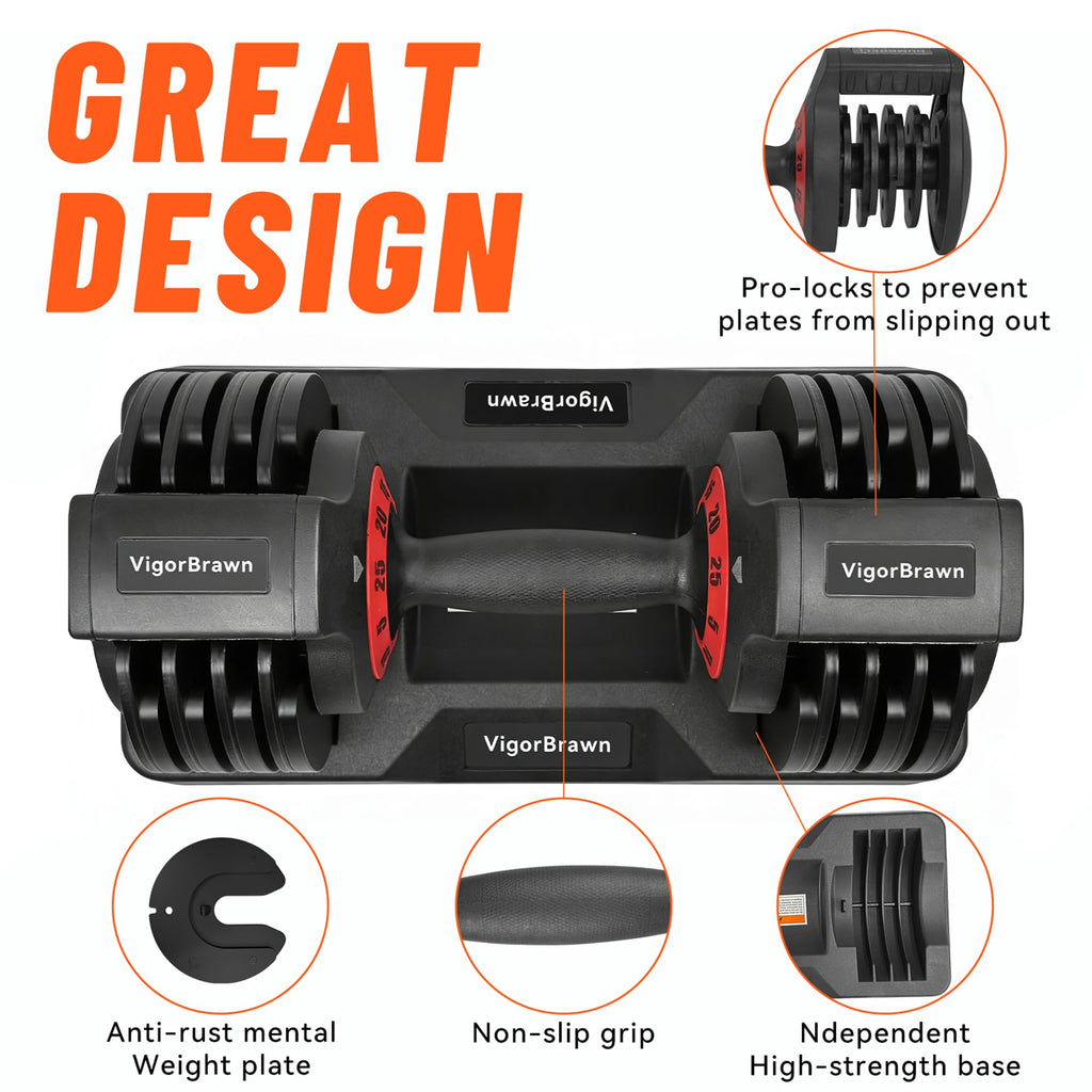 Adjustable Dumbbell Set with Storage Case R1377