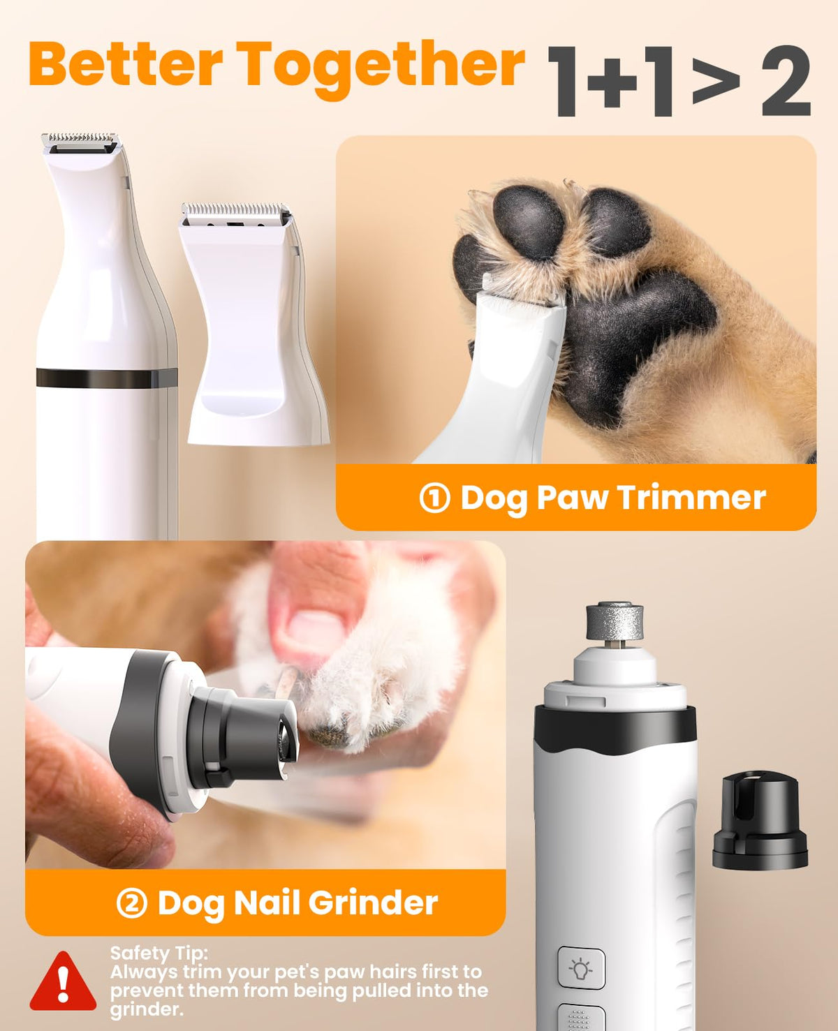 Dog Shaver Clippers and Nail Grinder Paw Trimmer Kit Y857306