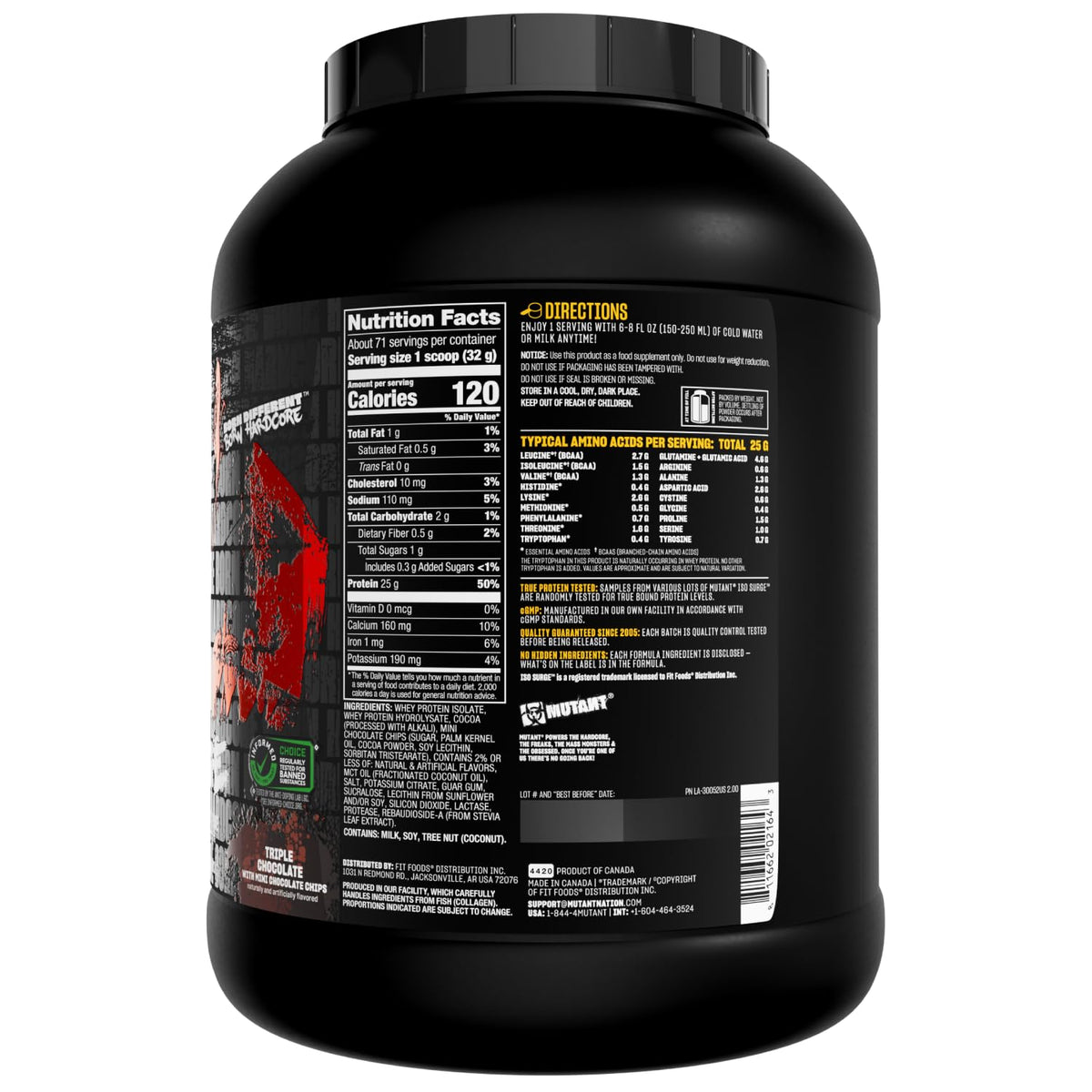 Whey Protein Isolate Triple Chocolate 5 lb B999250