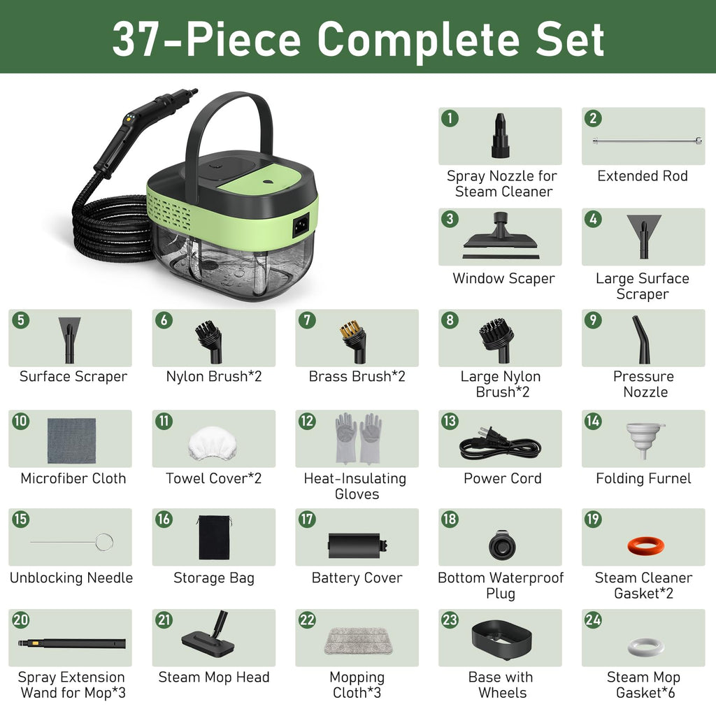 2500W Steam Mop Cleaner with 37 Accessories E82613