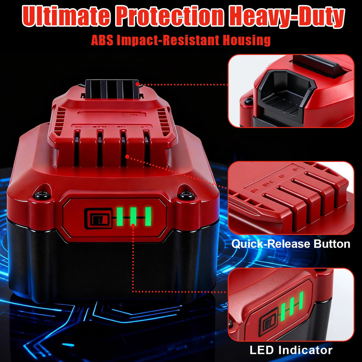 20V 8.0Ah Lithium ion Replacement Battery 2 Piece S57135