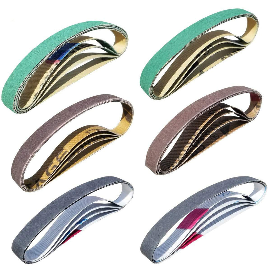 24 Pack 1/2" x 10" Replacement Knife Sharpener Sander Belt Kit 80/120/240/400/1000/1200 Grits V50834
