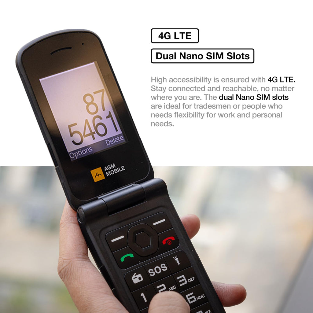 4G LTE Dual SIM IP69K Waterproof Rugged Flip Phone I93986