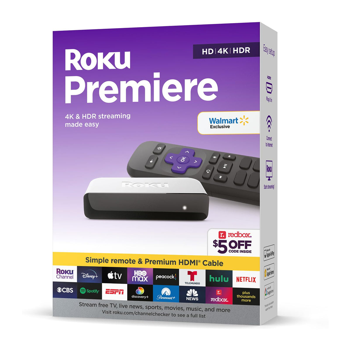 4K HDR Streaming Media Player with HDMI Cable and Remote C433