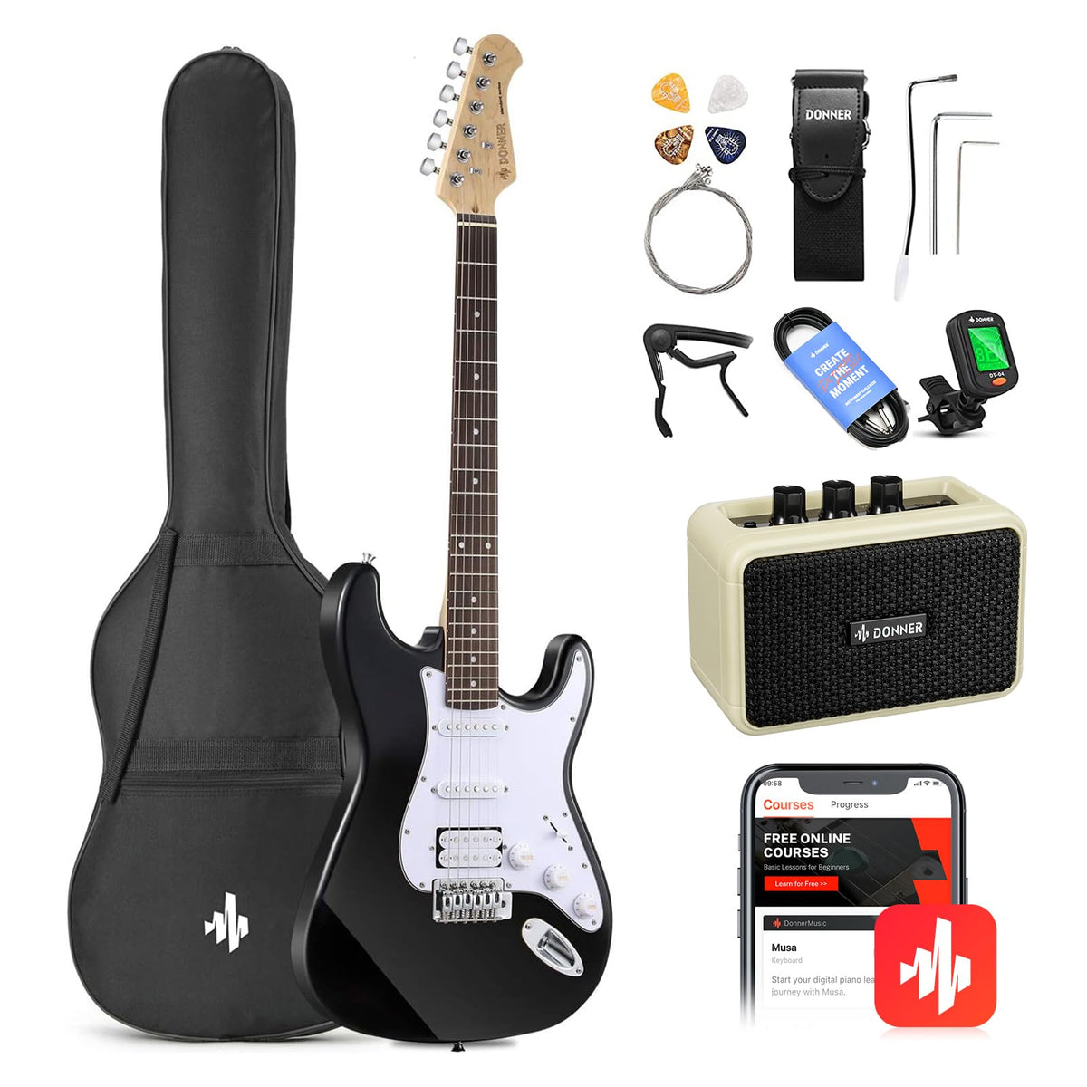 39 Inch Electric Guitar Beginner Kit K591932