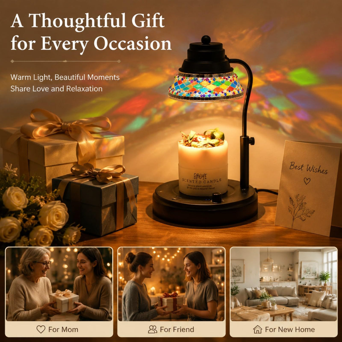 Black Candle Warmer Lamp with Timer & Dimmer P13515