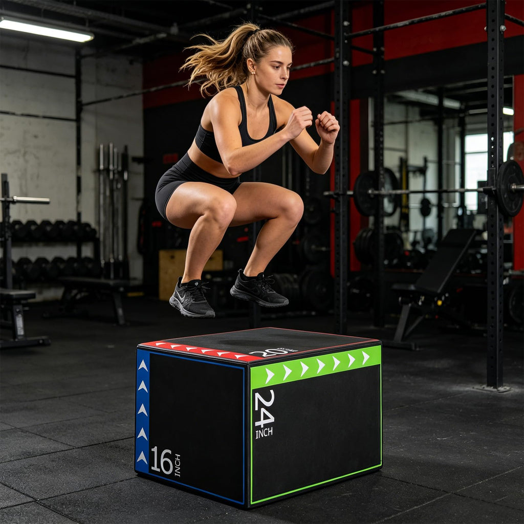 3 in 1 Plyometric Jump Box 16/20/24 Inch Soft Foam F511856