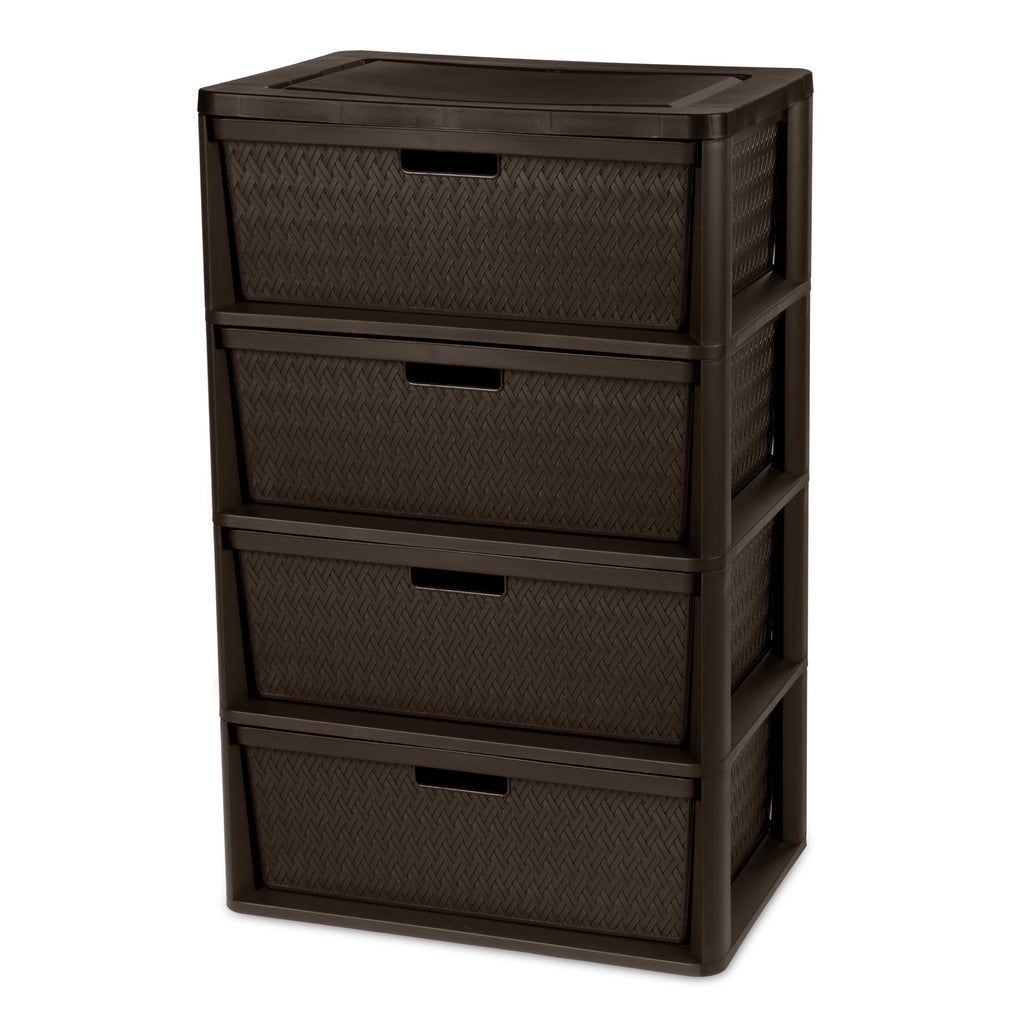 4 Drawer Brown Storage Tower with Removable Drawers P101