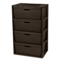 4 Drawer Brown Storage Tower with Removable Drawers P101