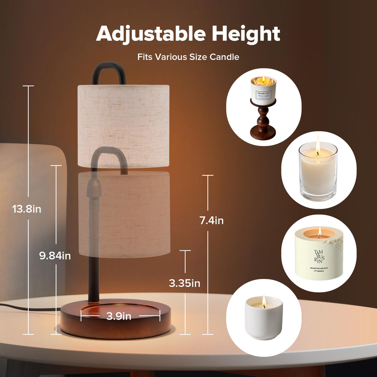 Dimmable Candle Warmer Lamp with Timer P99437