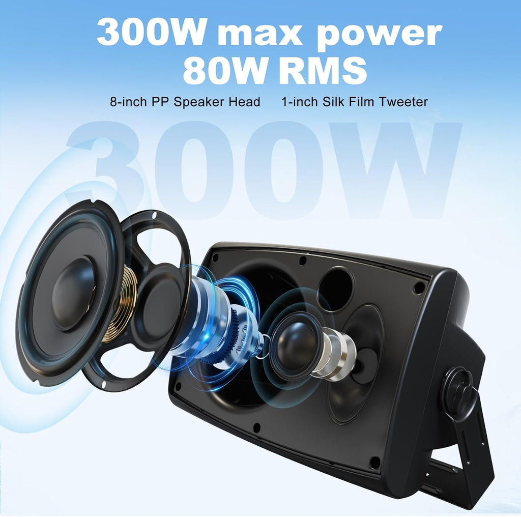 8 Inch 600W Passive Waterproof Wired Outdoor Speakers E8982