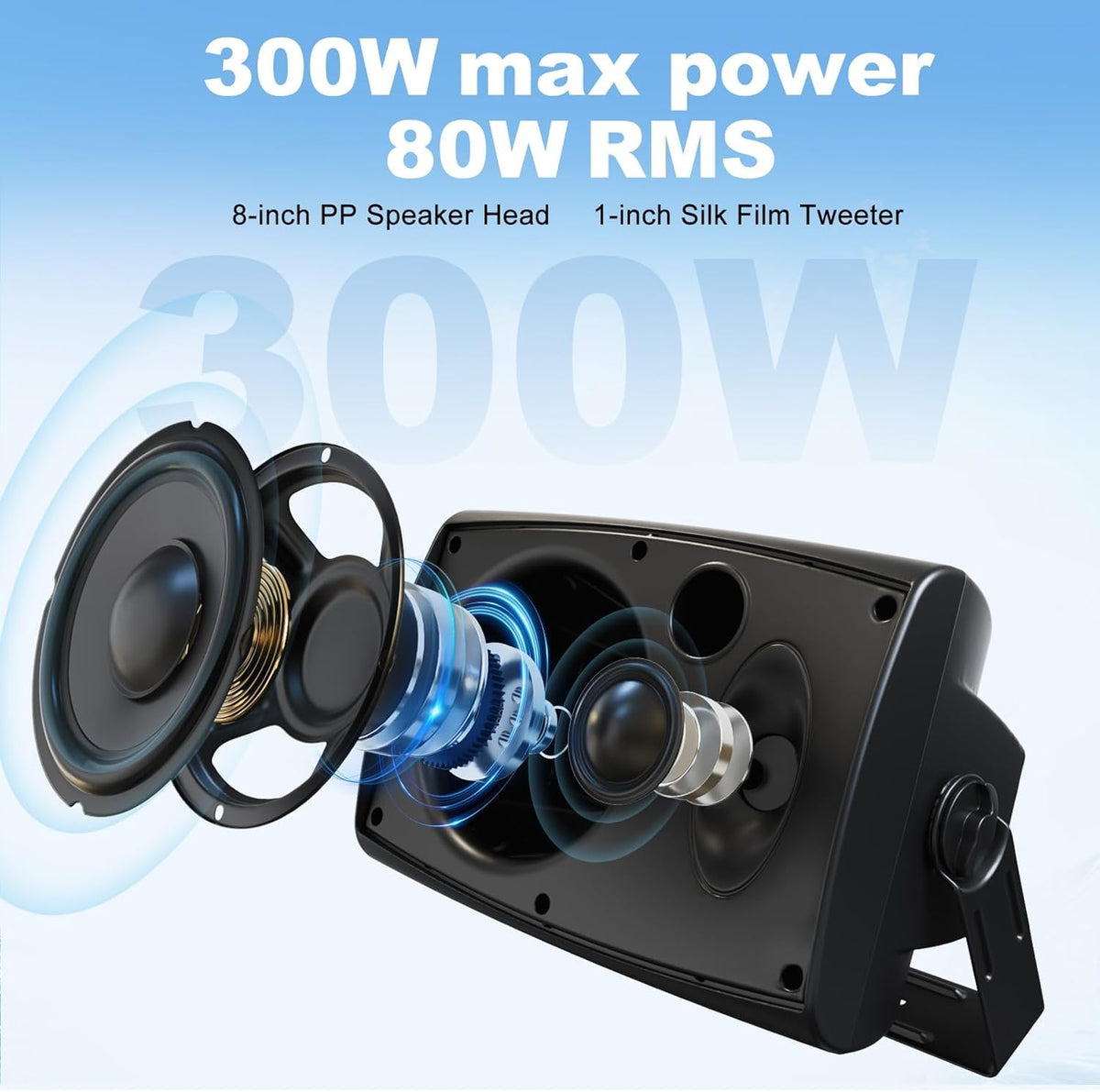 8 Inch 600W Passive Waterproof Wired Outdoor Speakers E8982