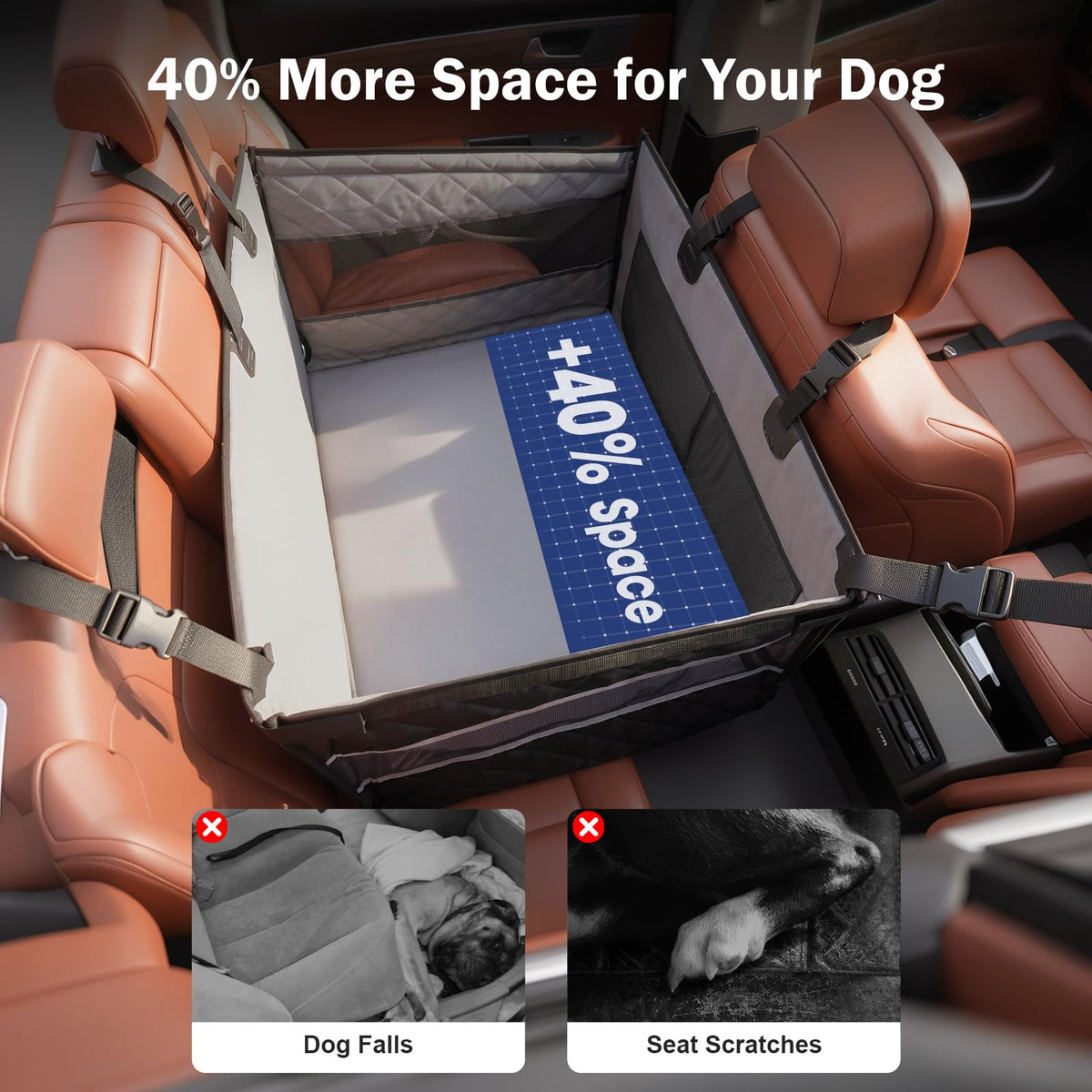 Waterproof Dog Car Seat with Storage Pocket N323