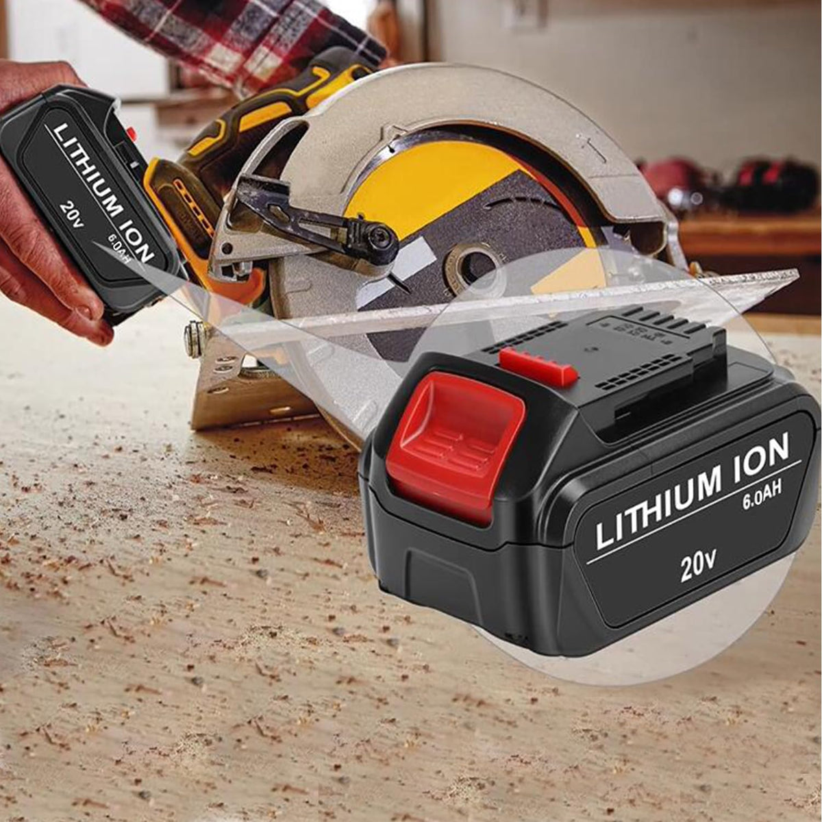 2 Pack 6.0Ah Replace Battery for 20V MAX Cordless Power Tools T14955
