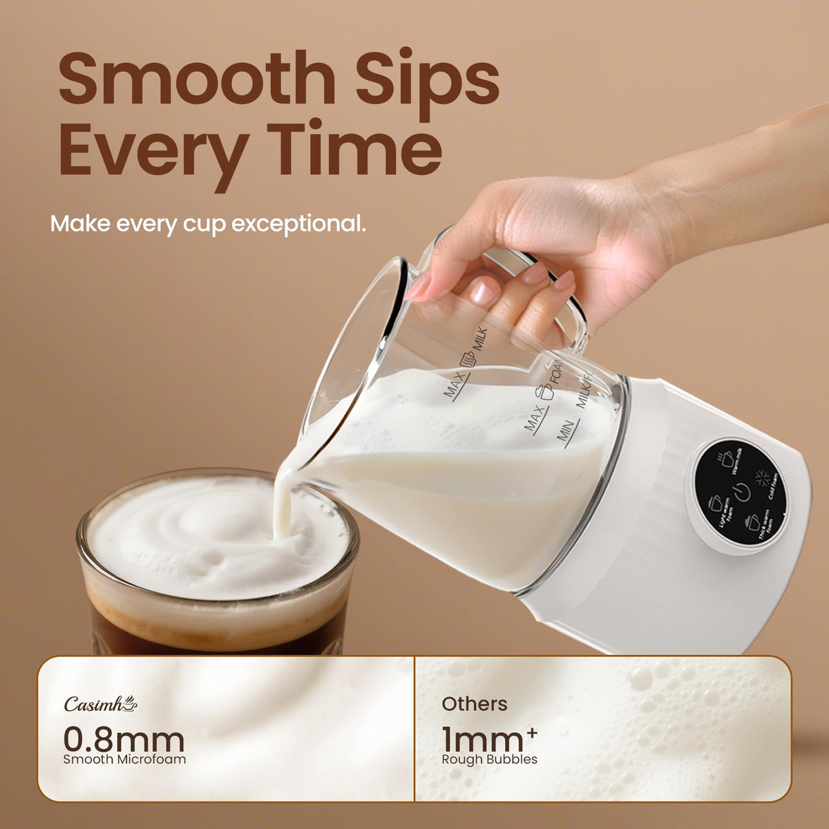 4-in-1 Electric Milk Frother and Steamer 13.52oz E638278