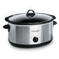 7-Quart Manual Slow Cooker, Family Size, Removable Stoneware, Dishwasher Safe, Stainless Steel D111