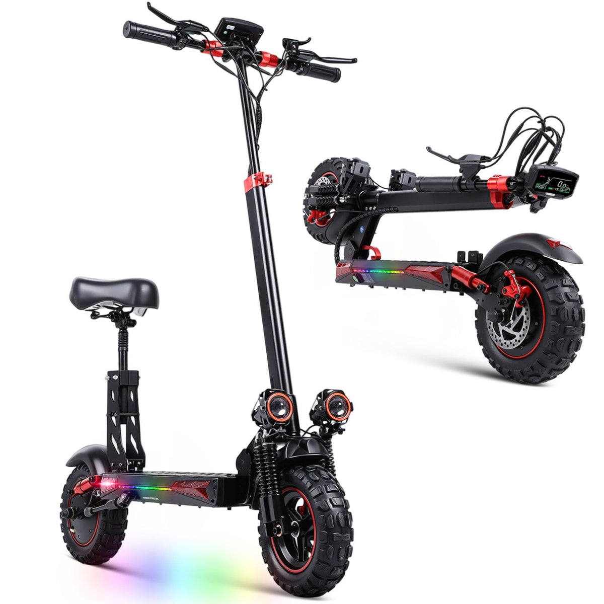 1200W 37 Mile Range 34MPH Foldable Electric Scooter with Seat Z278809
