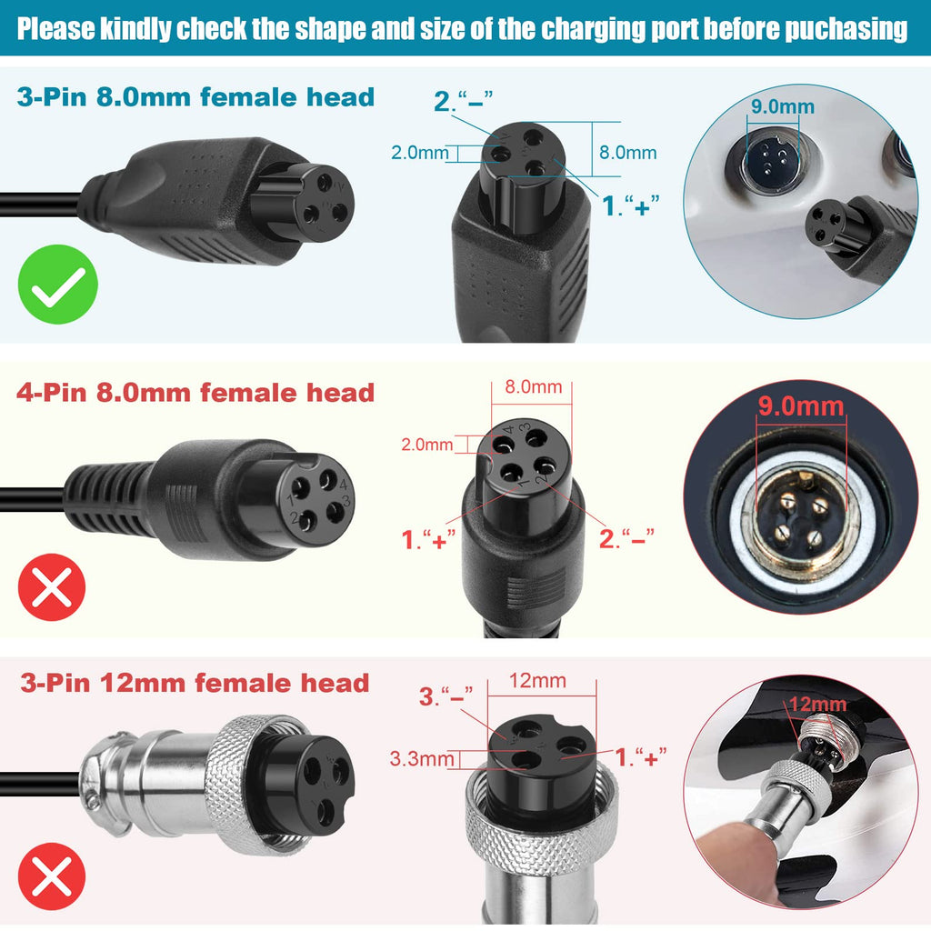 42V 2A 3 Prong Charger M2314