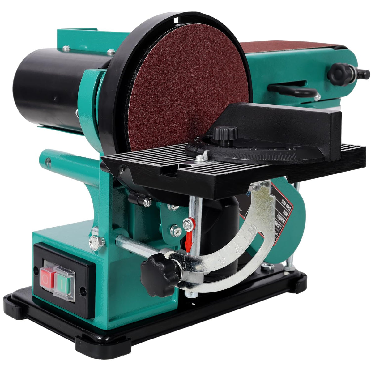 4" x 36" Belt Sander 6" Disc Polisher Grinder Steel Green High-Torque Power Tool V2811