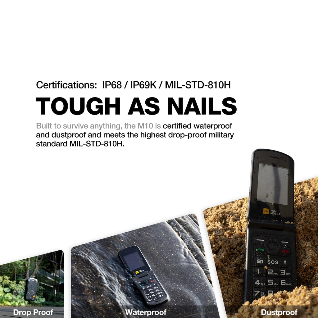 4G LTE Dual SIM IP69K Waterproof Rugged Flip Phone I93986