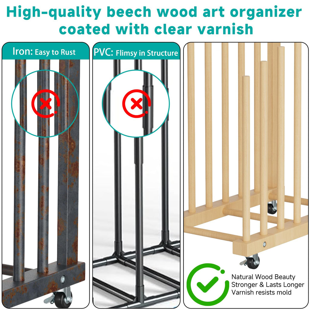 Canvas Storage Rack with Wheels and Handle Z49589