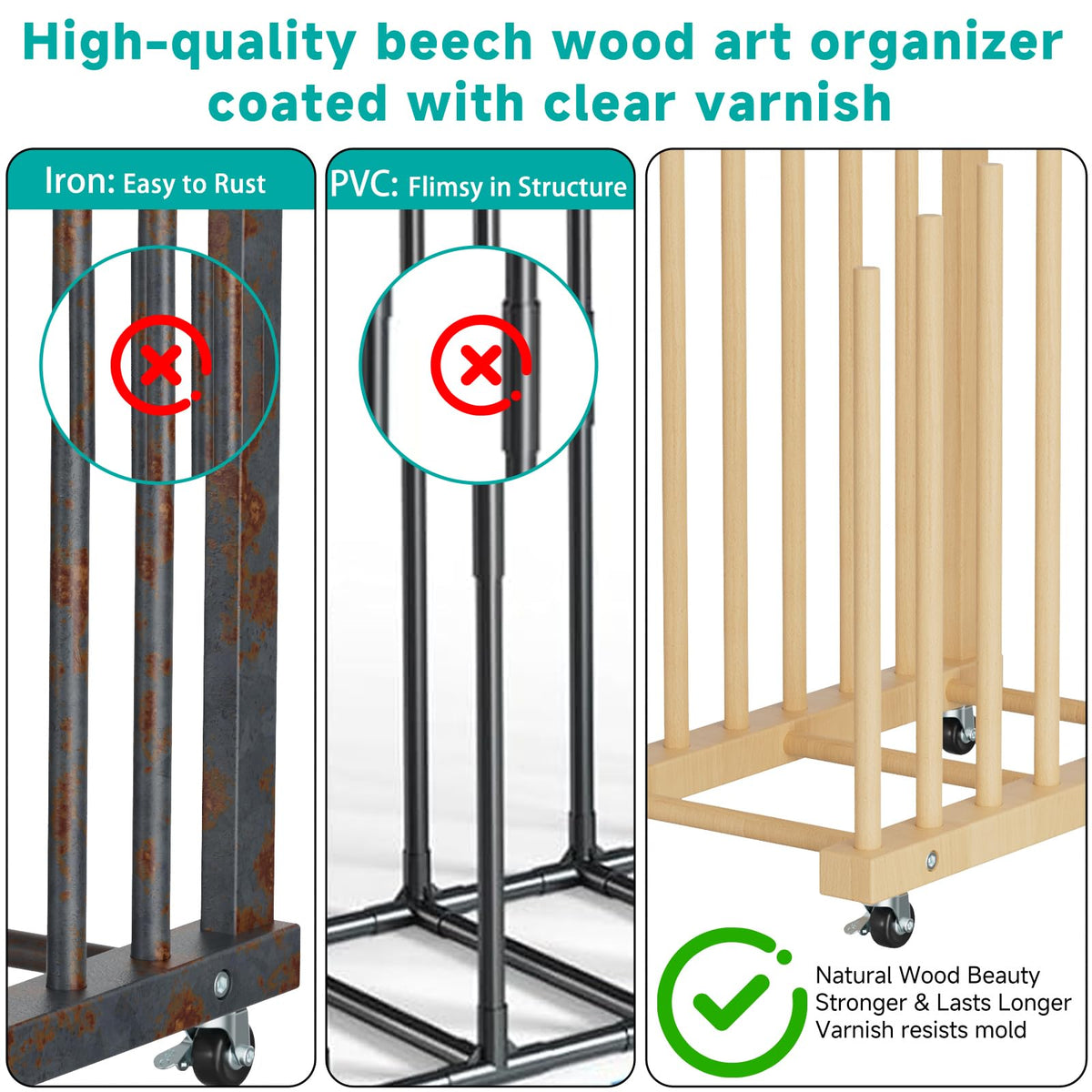 Canvas Storage Rack with Wheels and Handle Z49589