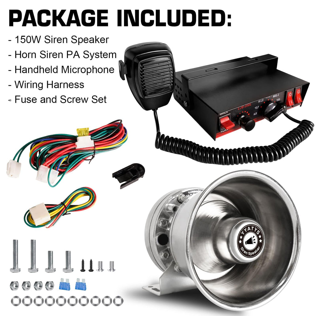 200W IP67 Waterproof Emergency Siren with Mic & Speaker W940763